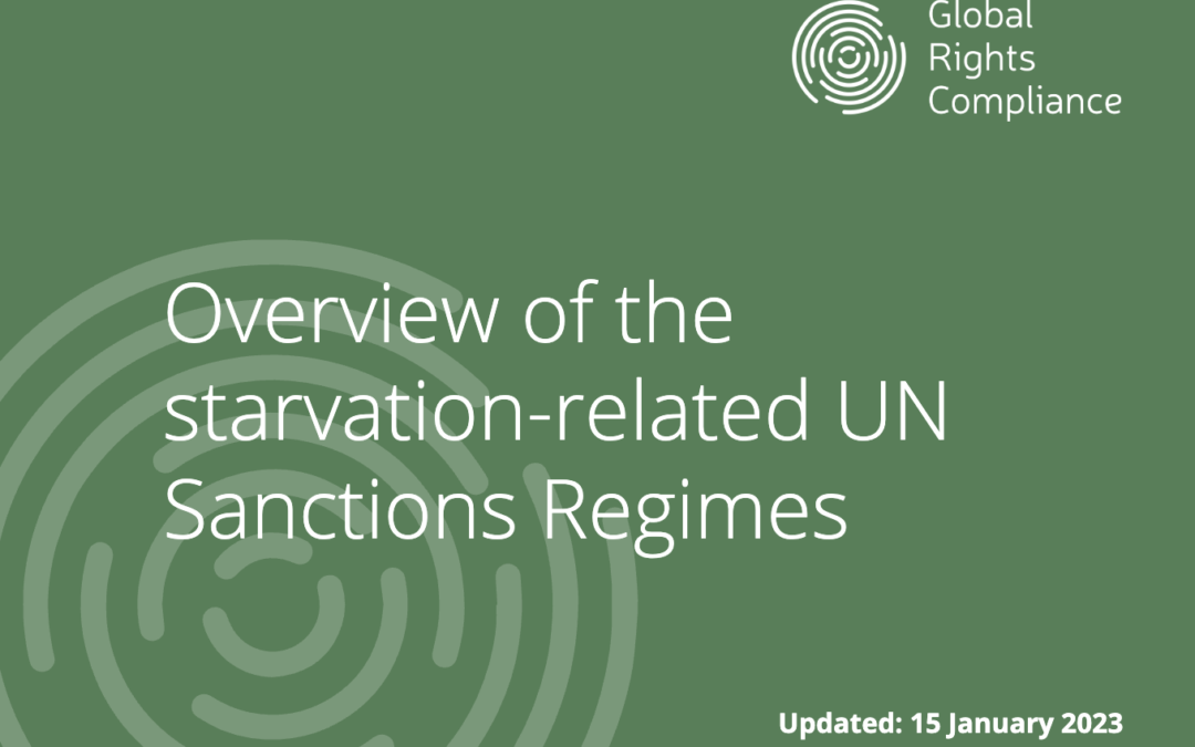 NEW UN, EU, UK AND US STARVATION-RELATED SANCTIONS DIGESTS