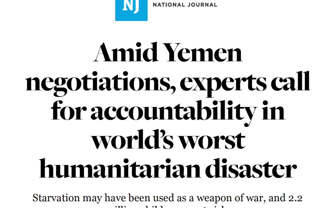 GRC Calls for Accountability for Mass Starvation to be Key Part of Yemen Negotiations