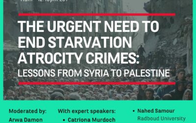 Webinar titled «The Urgent Need to End Starvation Atrocity Crimes: Lessons from Syria to Palestine»